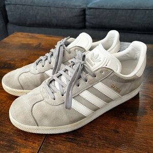 Adidas Women’s Size 9 Gazelle Gray and White Sneakers